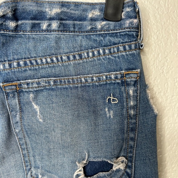 Rag & Bone Rebel Boyfriend Shorts Boho Distressed Denim Jean Shorts Size 25 - Picture 7 of 9